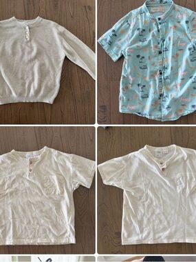 Zara Cream Ribbed Button-Henley Sweater